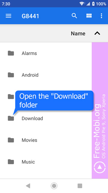 Custom notification sound: open download folder