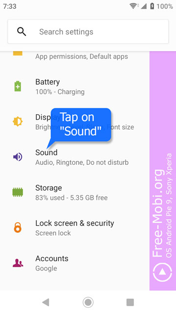Custom notification sound: sound option